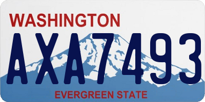 WA license plate AXA7493