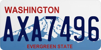 WA license plate AXA7496