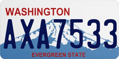 WA license plate AXA7533