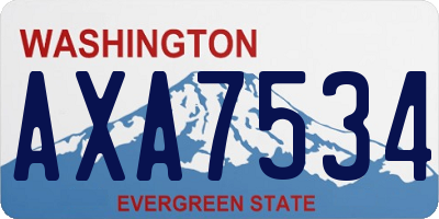 WA license plate AXA7534