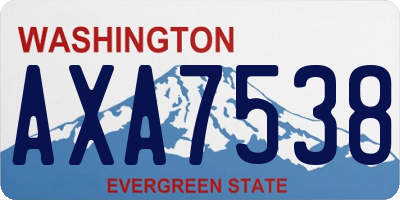 WA license plate AXA7538