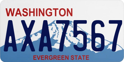 WA license plate AXA7567