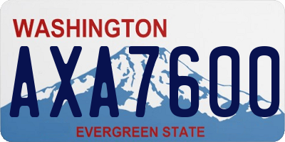 WA license plate AXA7600