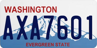 WA license plate AXA7601