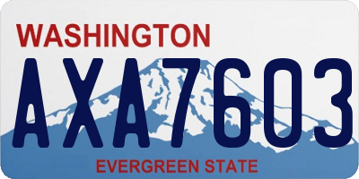 WA license plate AXA7603