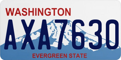 WA license plate AXA7630