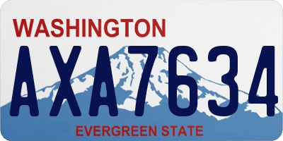 WA license plate AXA7634