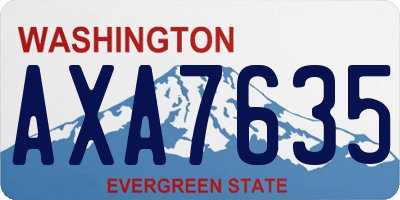 WA license plate AXA7635