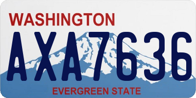 WA license plate AXA7636