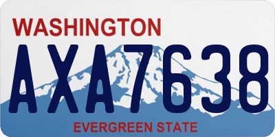 WA license plate AXA7638