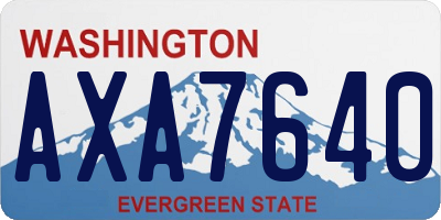 WA license plate AXA7640