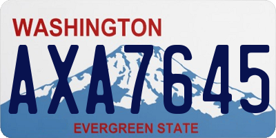 WA license plate AXA7645