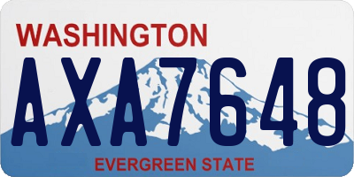 WA license plate AXA7648
