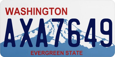 WA license plate AXA7649