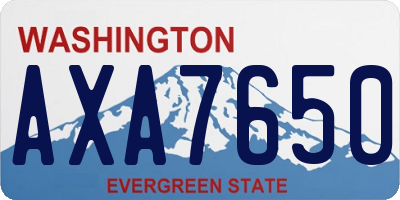 WA license plate AXA7650