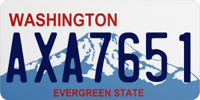 WA license plate AXA7651