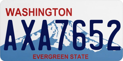 WA license plate AXA7652