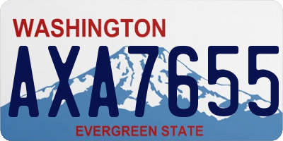 WA license plate AXA7655
