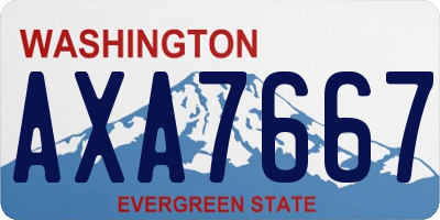 WA license plate AXA7667