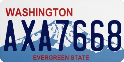 WA license plate AXA7668
