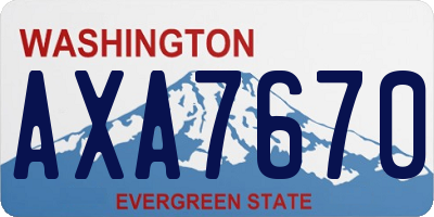 WA license plate AXA7670
