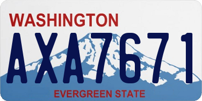 WA license plate AXA7671