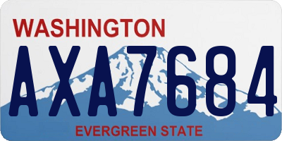 WA license plate AXA7684