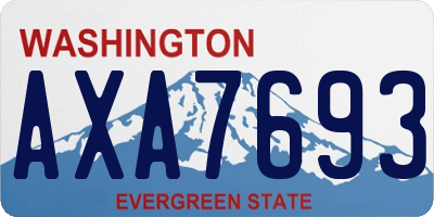 WA license plate AXA7693