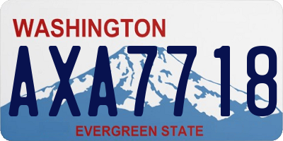 WA license plate AXA7718