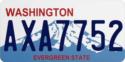 WA license plate AXA7752