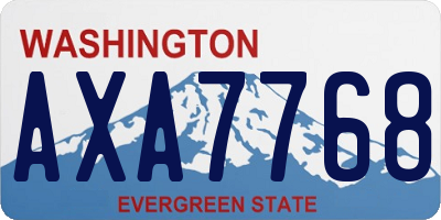 WA license plate AXA7768