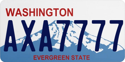 WA license plate AXA7777