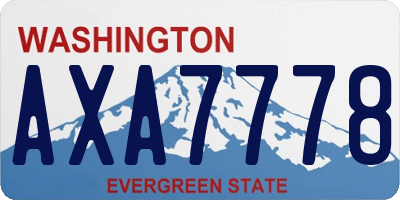 WA license plate AXA7778