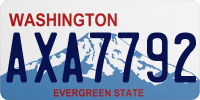 WA license plate AXA7792