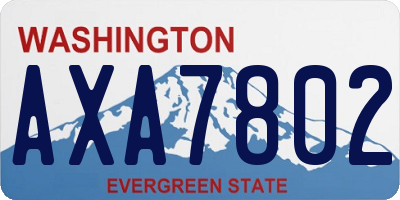 WA license plate AXA7802