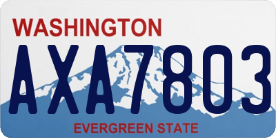 WA license plate AXA7803