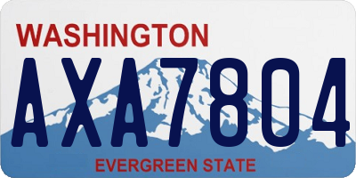 WA license plate AXA7804