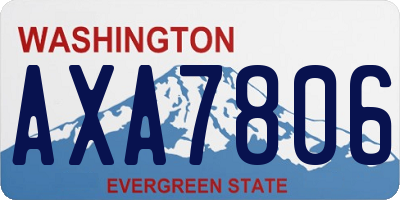 WA license plate AXA7806