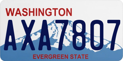 WA license plate AXA7807