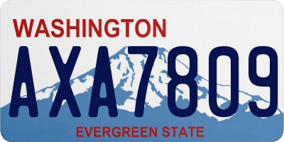 WA license plate AXA7809