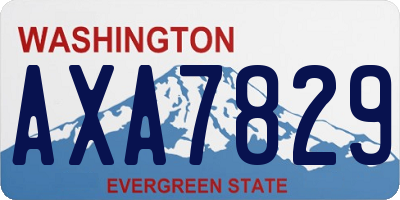 WA license plate AXA7829