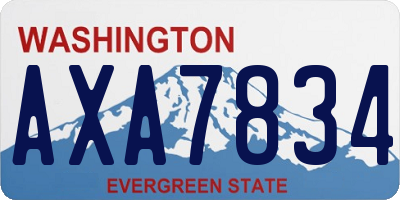 WA license plate AXA7834
