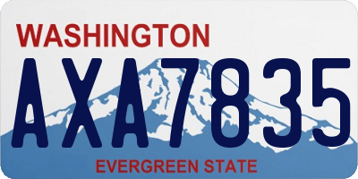 WA license plate AXA7835