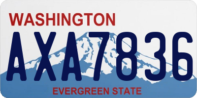 WA license plate AXA7836