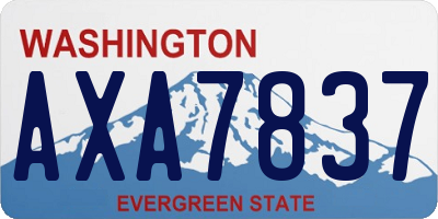 WA license plate AXA7837
