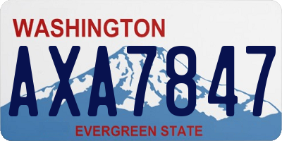 WA license plate AXA7847
