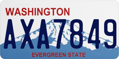 WA license plate AXA7849