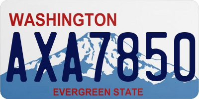 WA license plate AXA7850