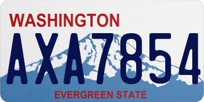 WA license plate AXA7854