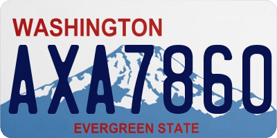 WA license plate AXA7860